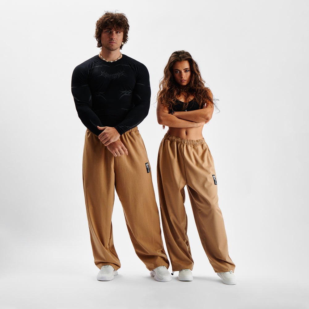 Pants MAMMAMIA - Pinstripe Beige