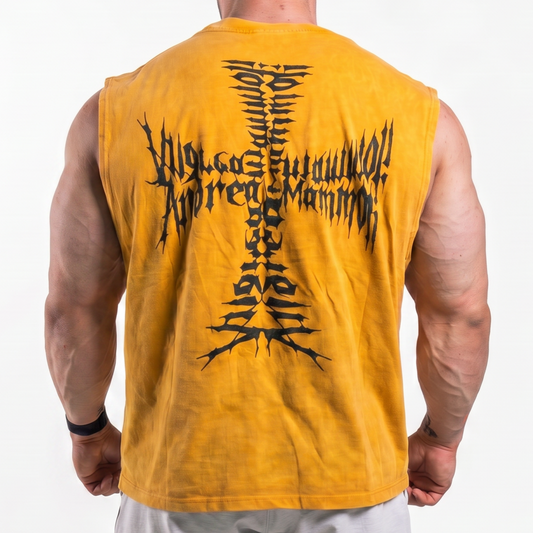 Crucifix Tee - Stone Ochre