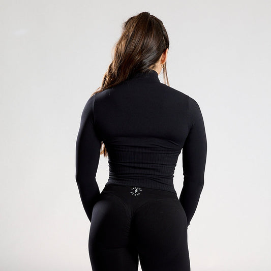 Rib Shape Zip Jacket - Black - Insane Stone ®