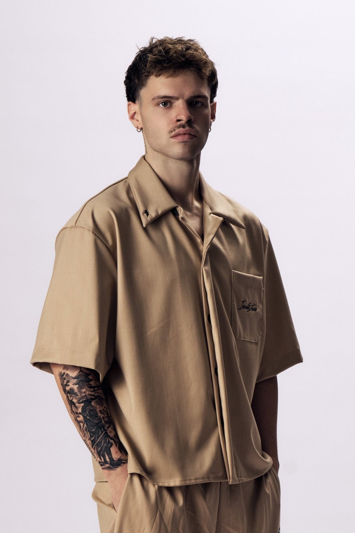 Shirt MAMMAMIA - Pinstripe Beige - Insane Stone ®