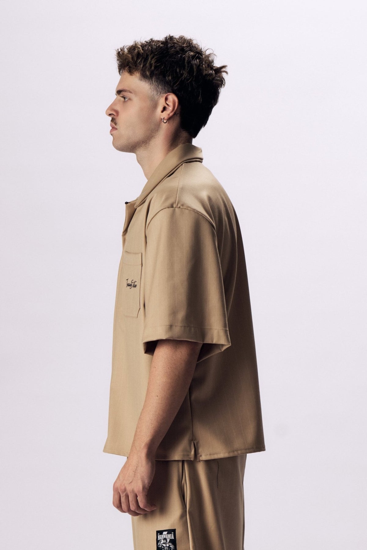 Shirt MAMMAMIA - Pinstripe Beige - Insane Stone ®