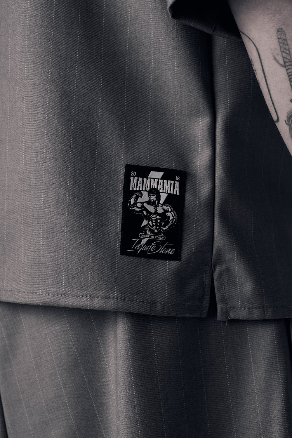 Shirt MAMMAMIA - Pinstripe Gray - Insane Stone ®