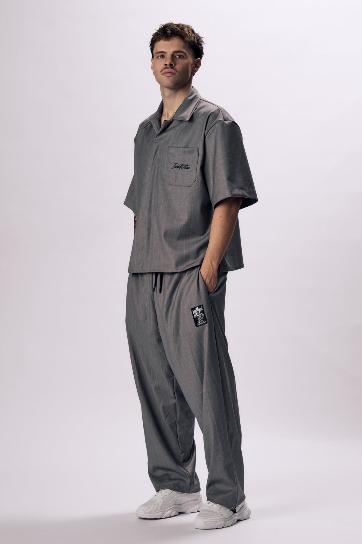 Shirt MAMMAMIA - Pinstripe Gray - Insane Stone ®