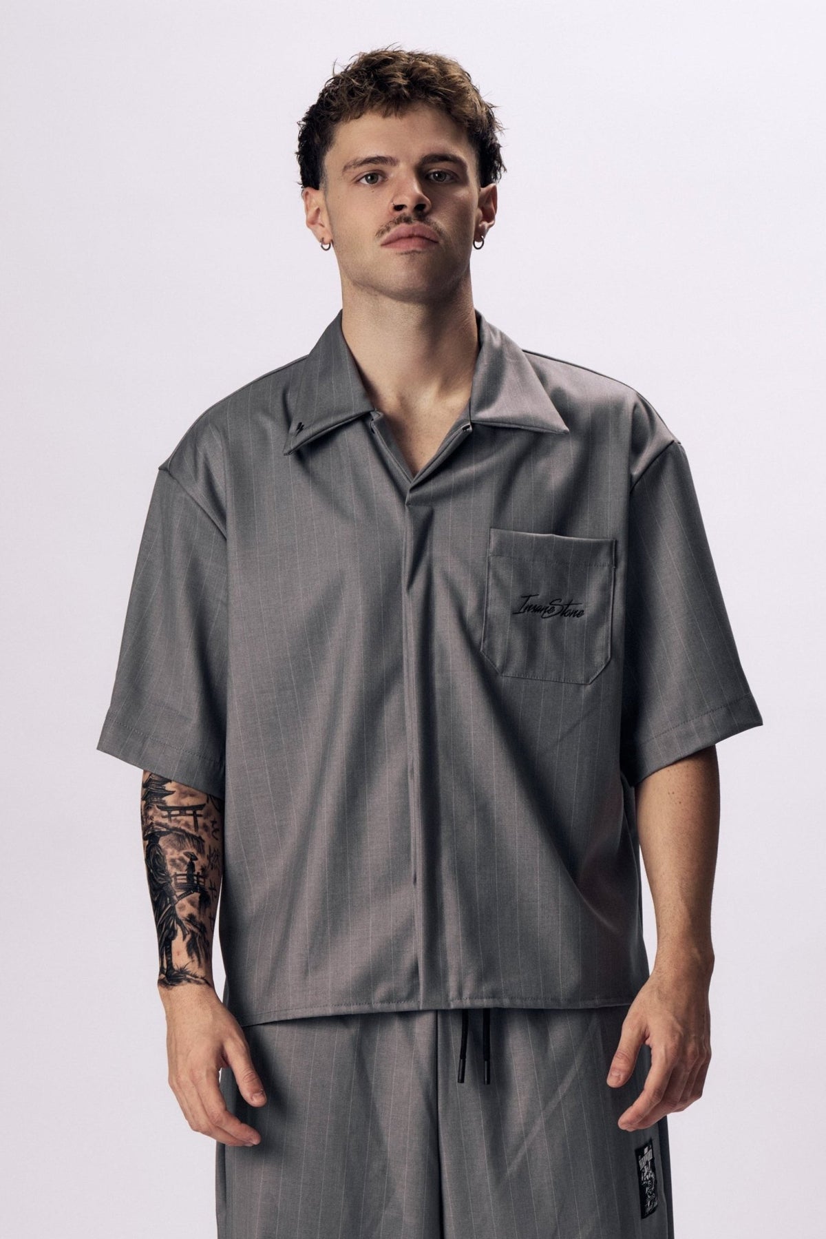 Shirt MAMMAMIA - Pinstripe Gray - Insane Stone ®