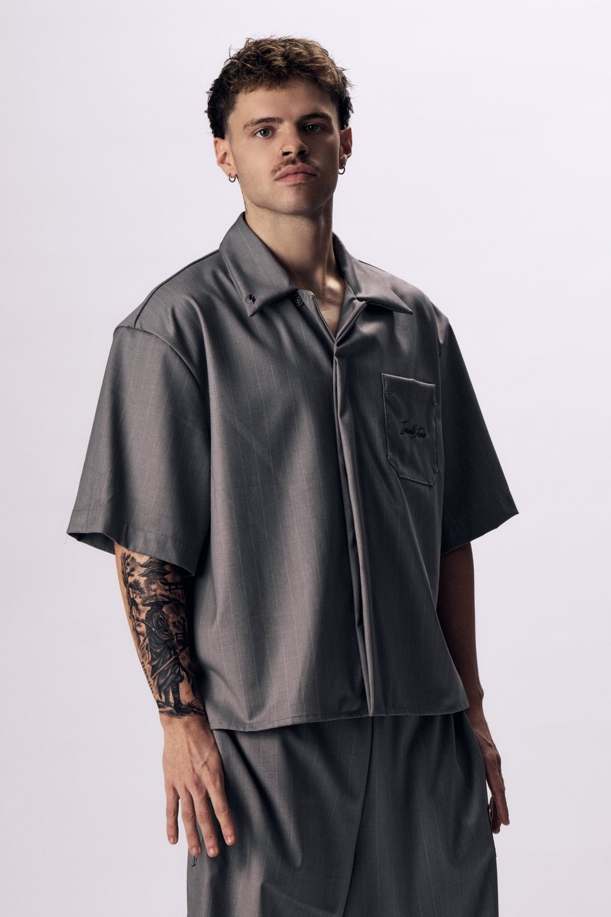 Shirt MAMMAMIA - Pinstripe Gray - Insane Stone ®