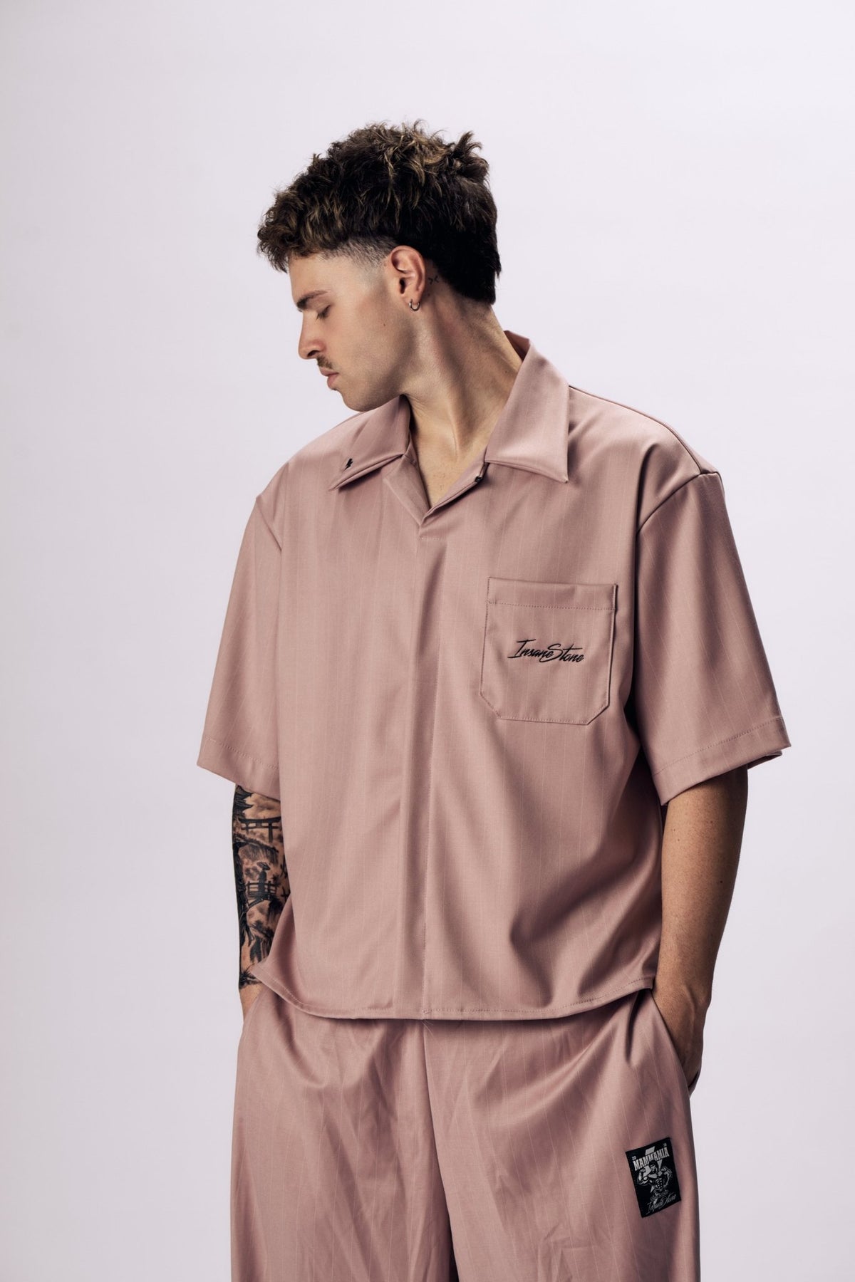 Shirt MAMMAMIA - Pinstripe Old Pink - Insane Stone ®