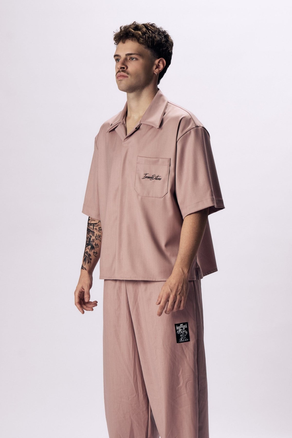 Shirt MAMMAMIA - Pinstripe Old Pink - Insane Stone ®