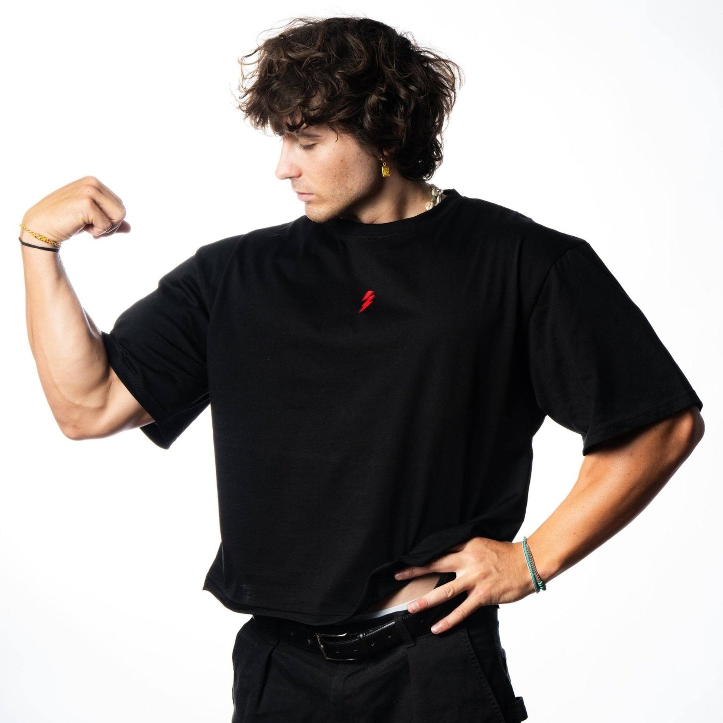 T-shirt Villain Oversize|Crop Black