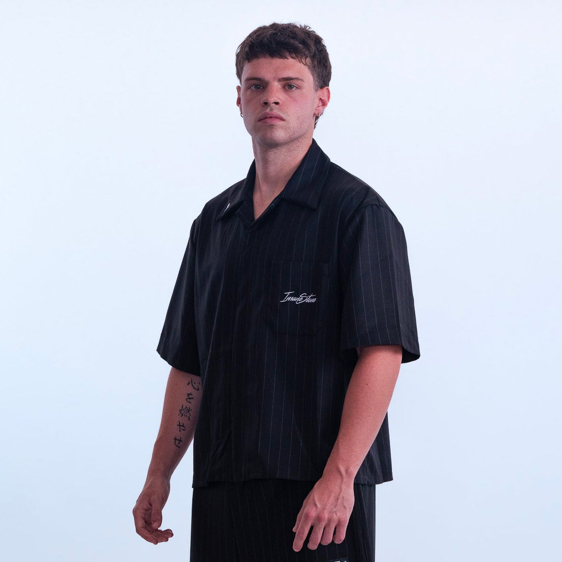 Shirt MAMMAMIA - Pinstripe Black