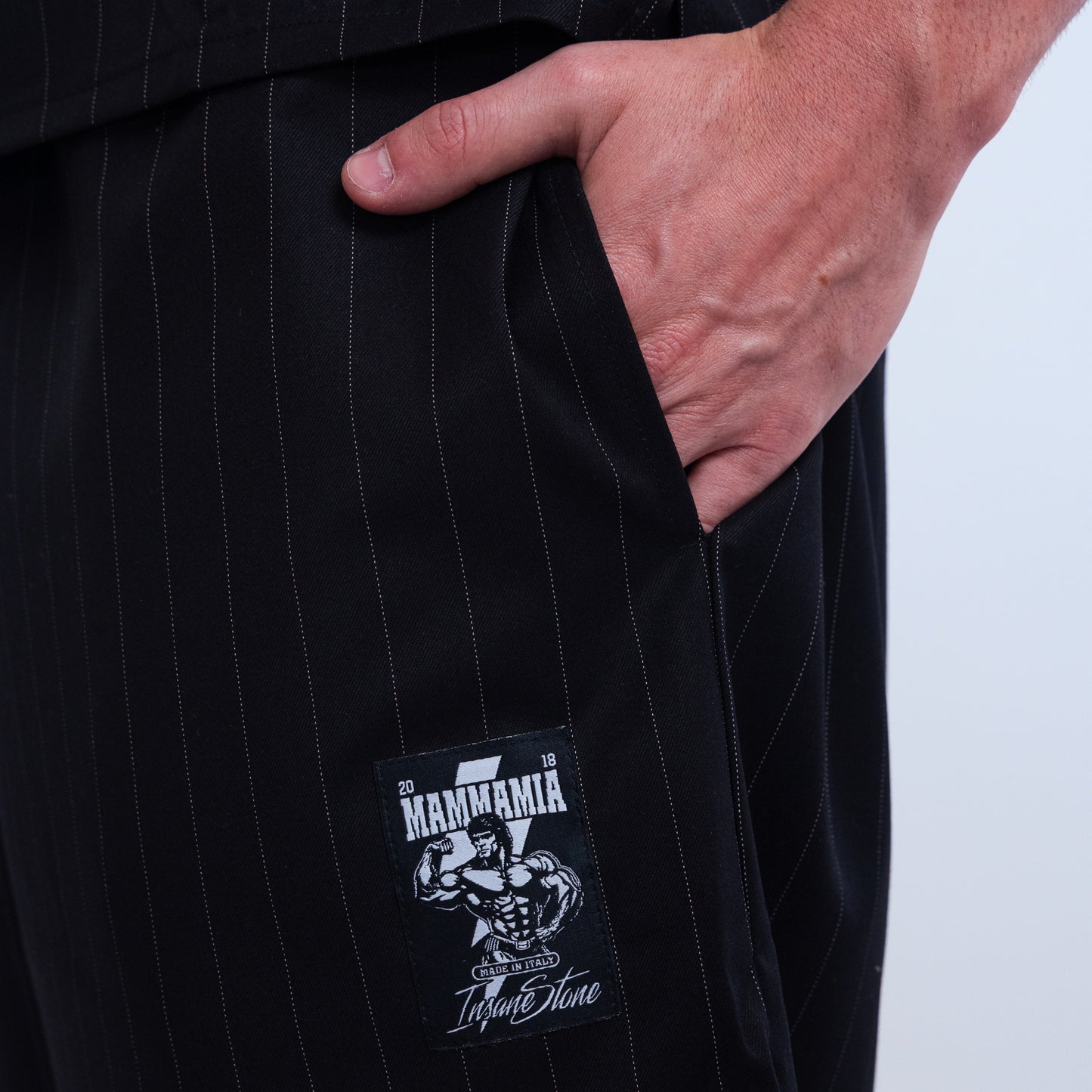 Shorts MAMMAMIA - Pinstripe Black