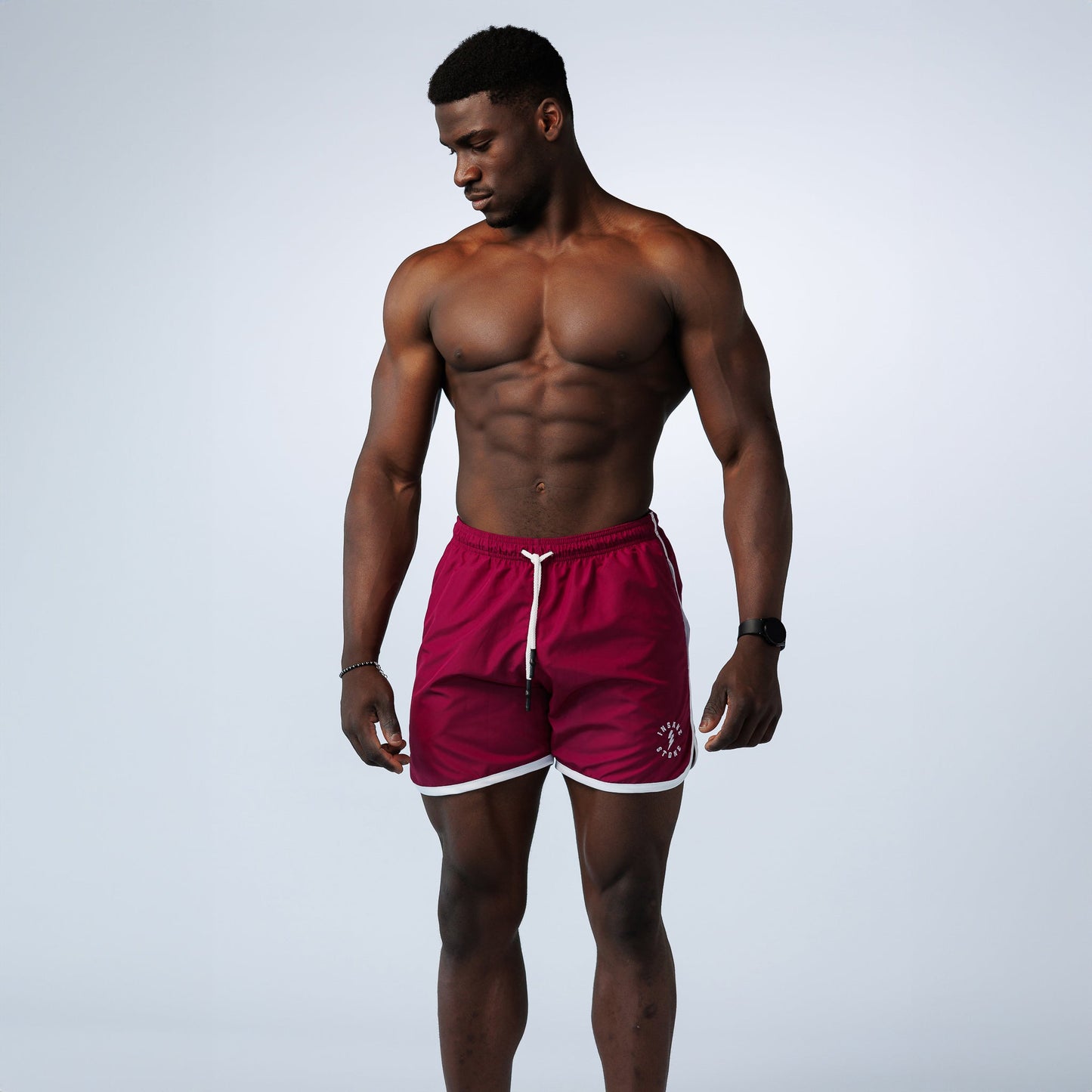 Gym & Swim Shorts Purple - White - Insane Stone ®