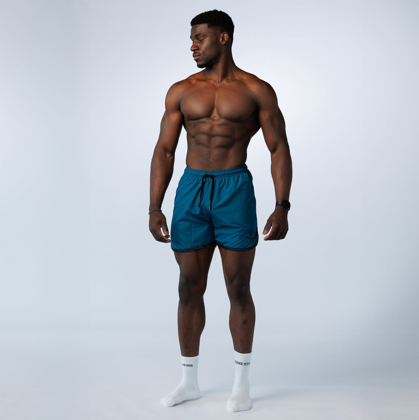 Gym & Swim Shorts Teal - Black - Insane Stone ®