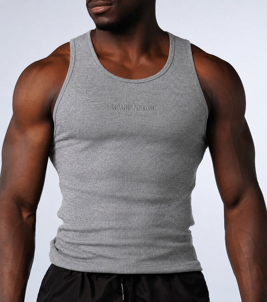 Gym Tank Rib Grey - Insane Stone ®