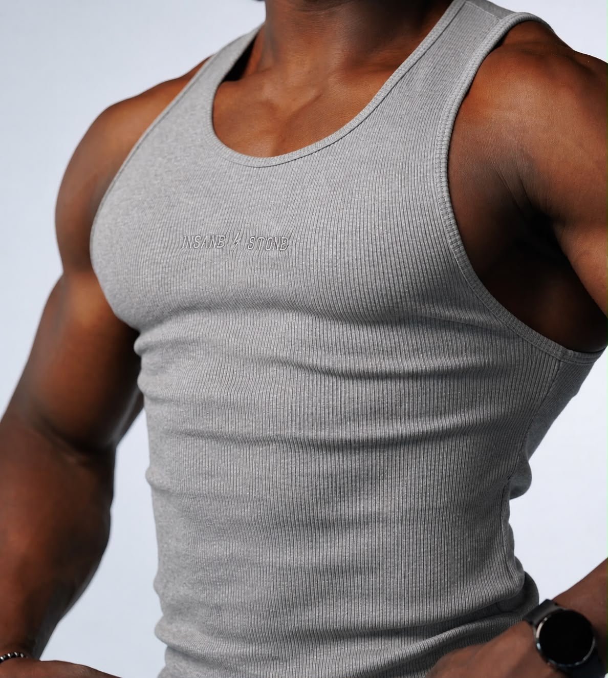 Gym Tank Rib Grey - Insane Stone ®
