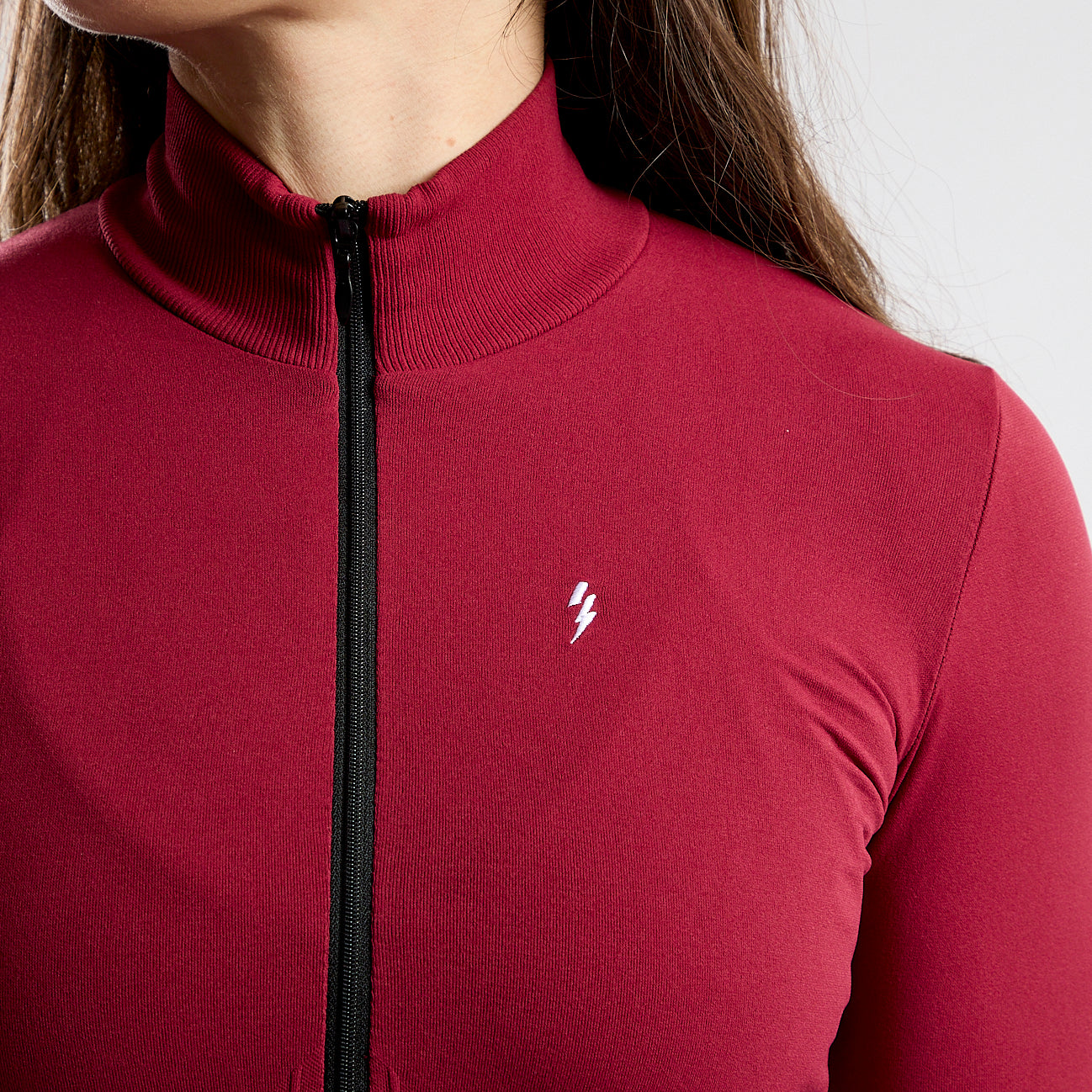 Rib Shape Zip Jacket - Tibetan Red