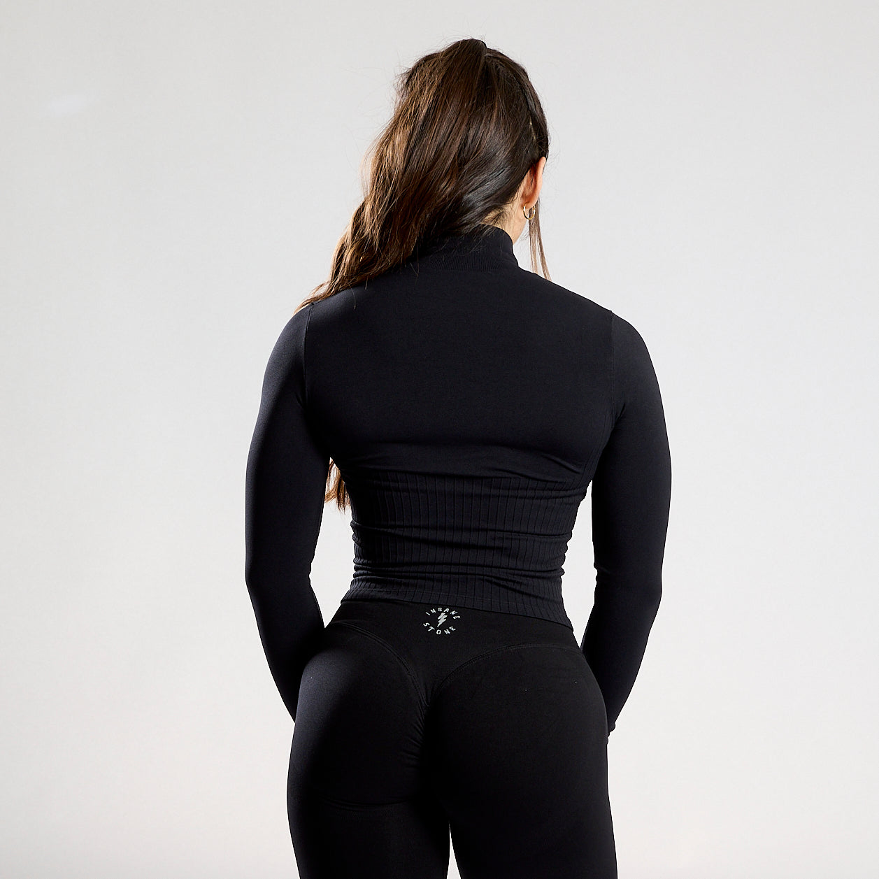 Rib Shape Zip Jacket - Black