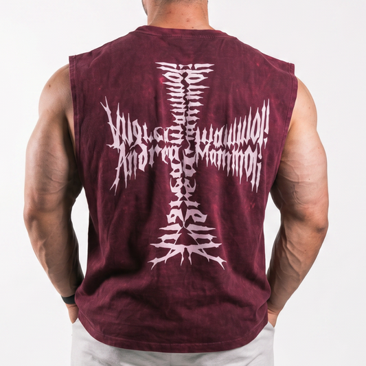 Crucifix Tee - Stone Red