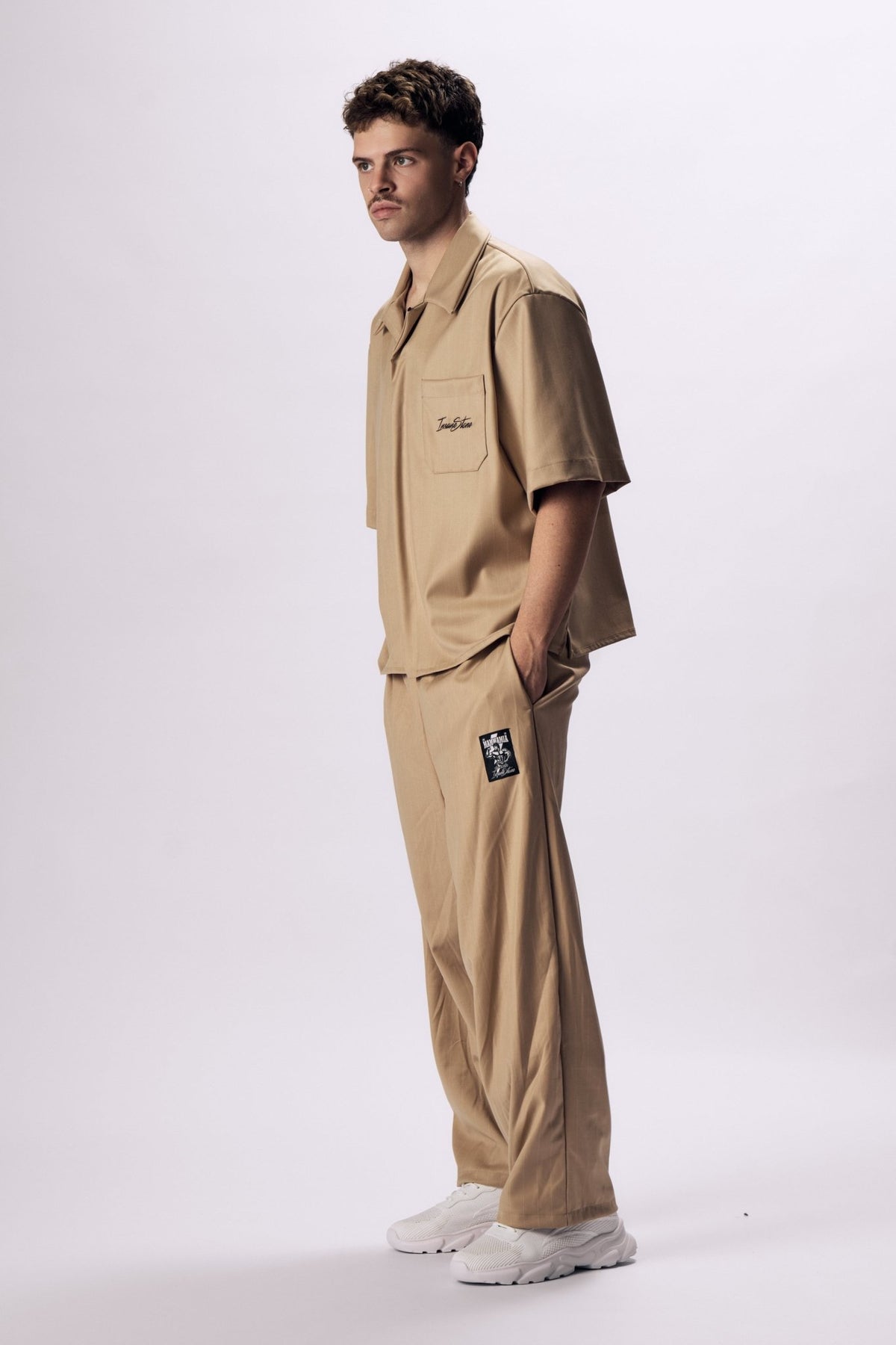 Shirt MAMMAMIA - Pinstripe Beige - Insane Stone ®