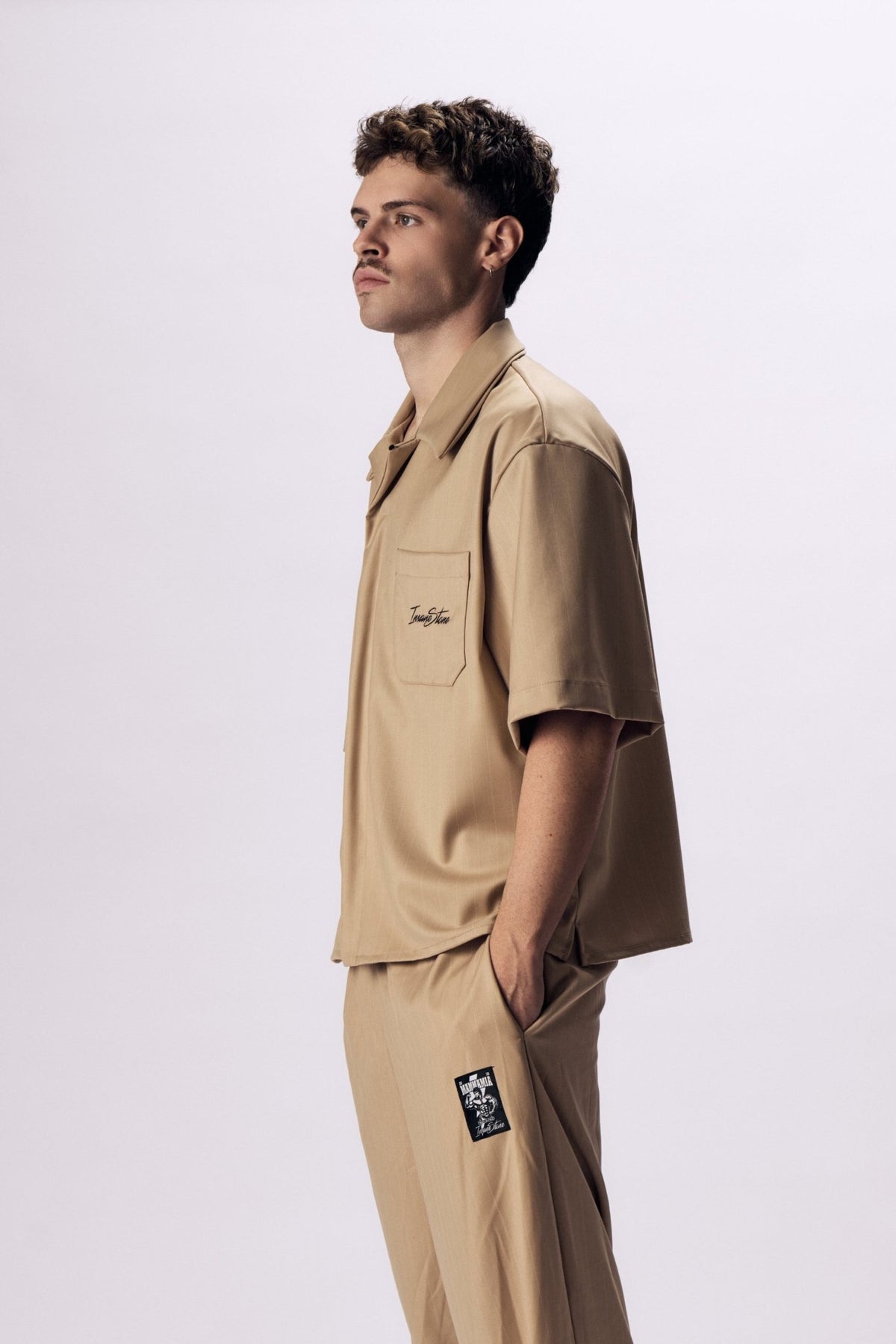 Shirt MAMMAMIA - Pinstripe Beige - Insane Stone ®