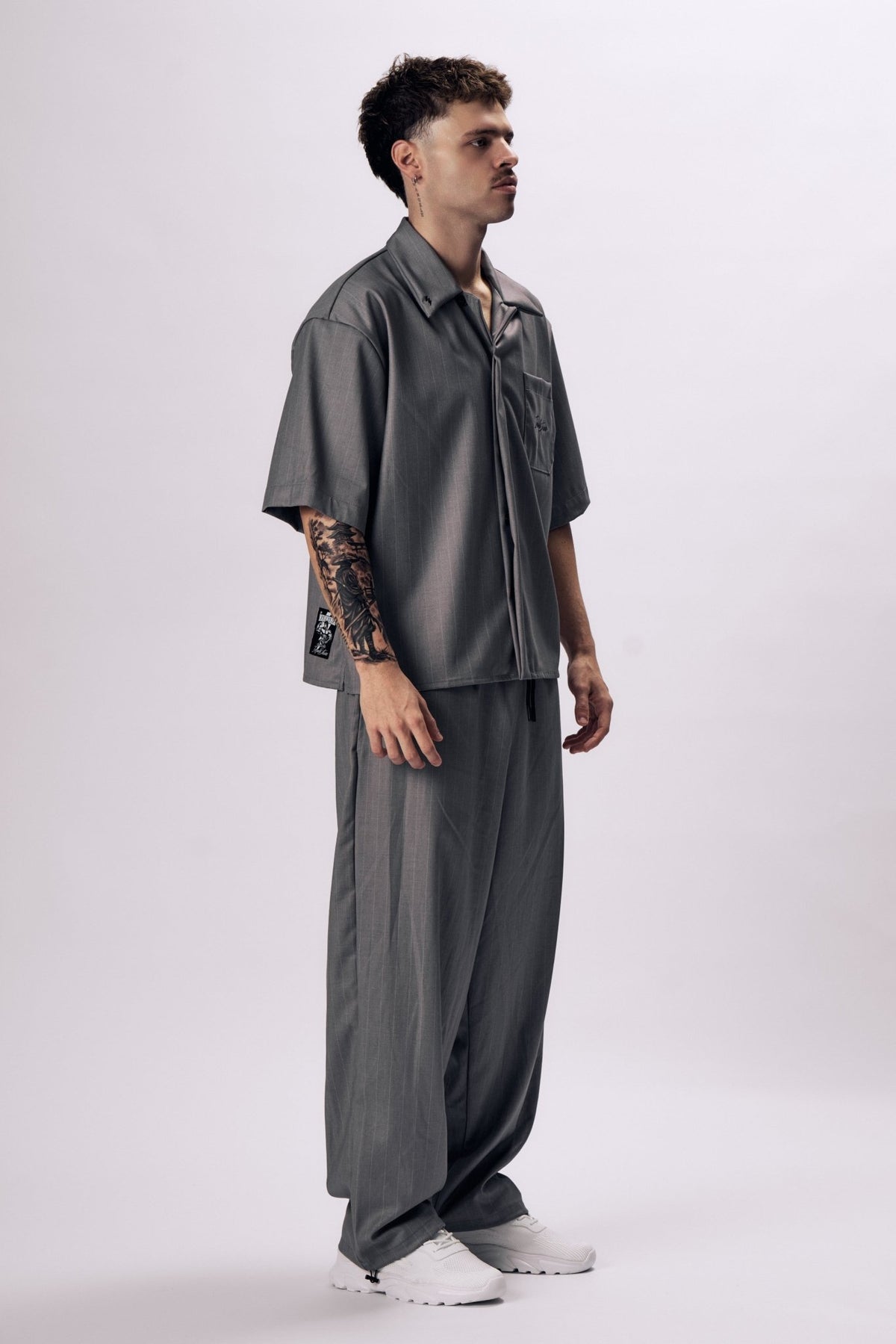 Shirt MAMMAMIA - Pinstripe Gray - Insane Stone ®