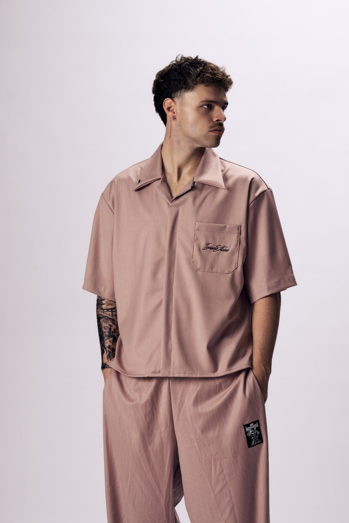 Shirt MAMMAMIA - Pinstripe Old Pink - Insane Stone ®