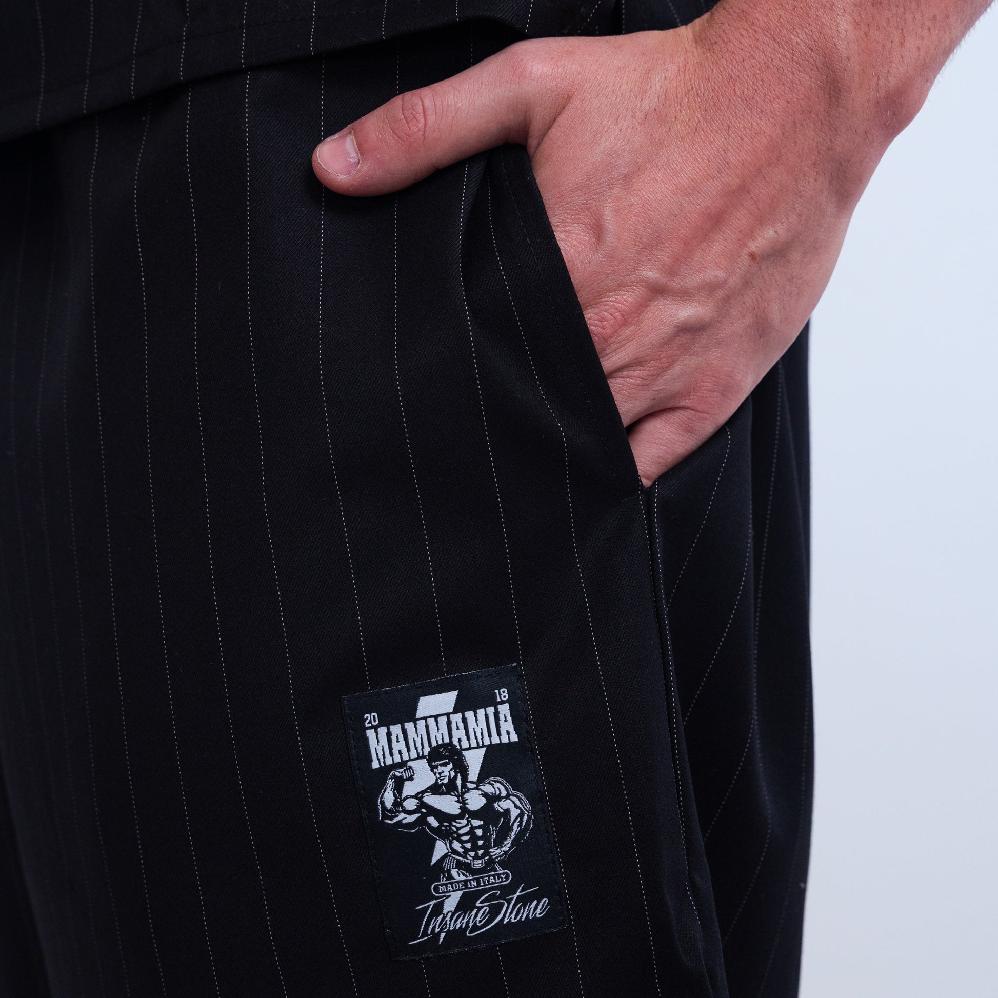 Shorts MAMMAMIA - Pinstripe Black - Insane Stone ®