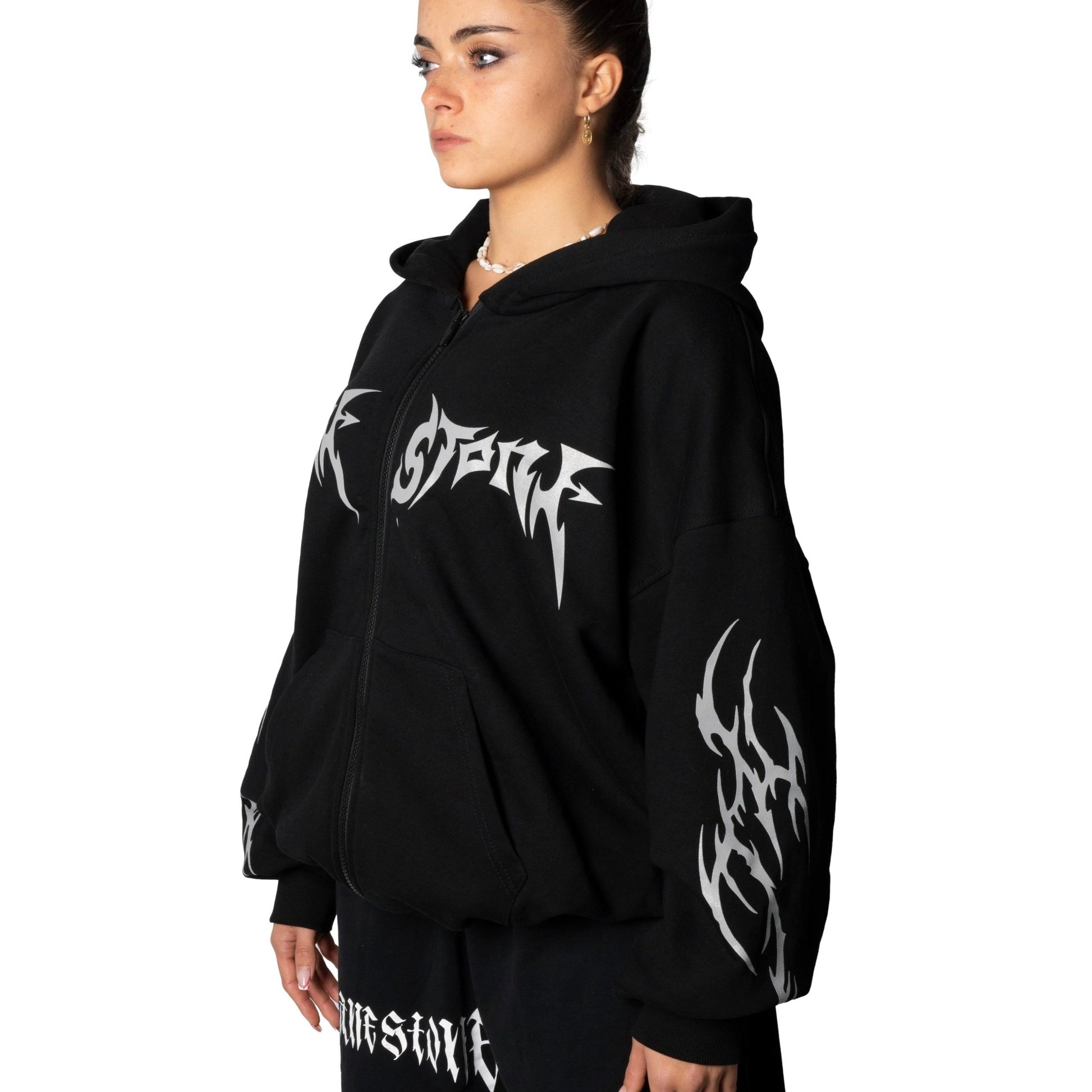 Tribal Strength Zip Hoodie Black - Insane Stone ®