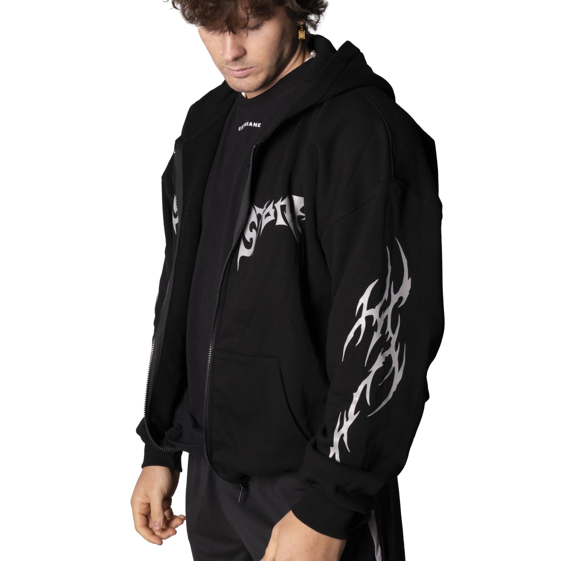 Tribal Strength Zip Hoodie Black - Insane Stone ®