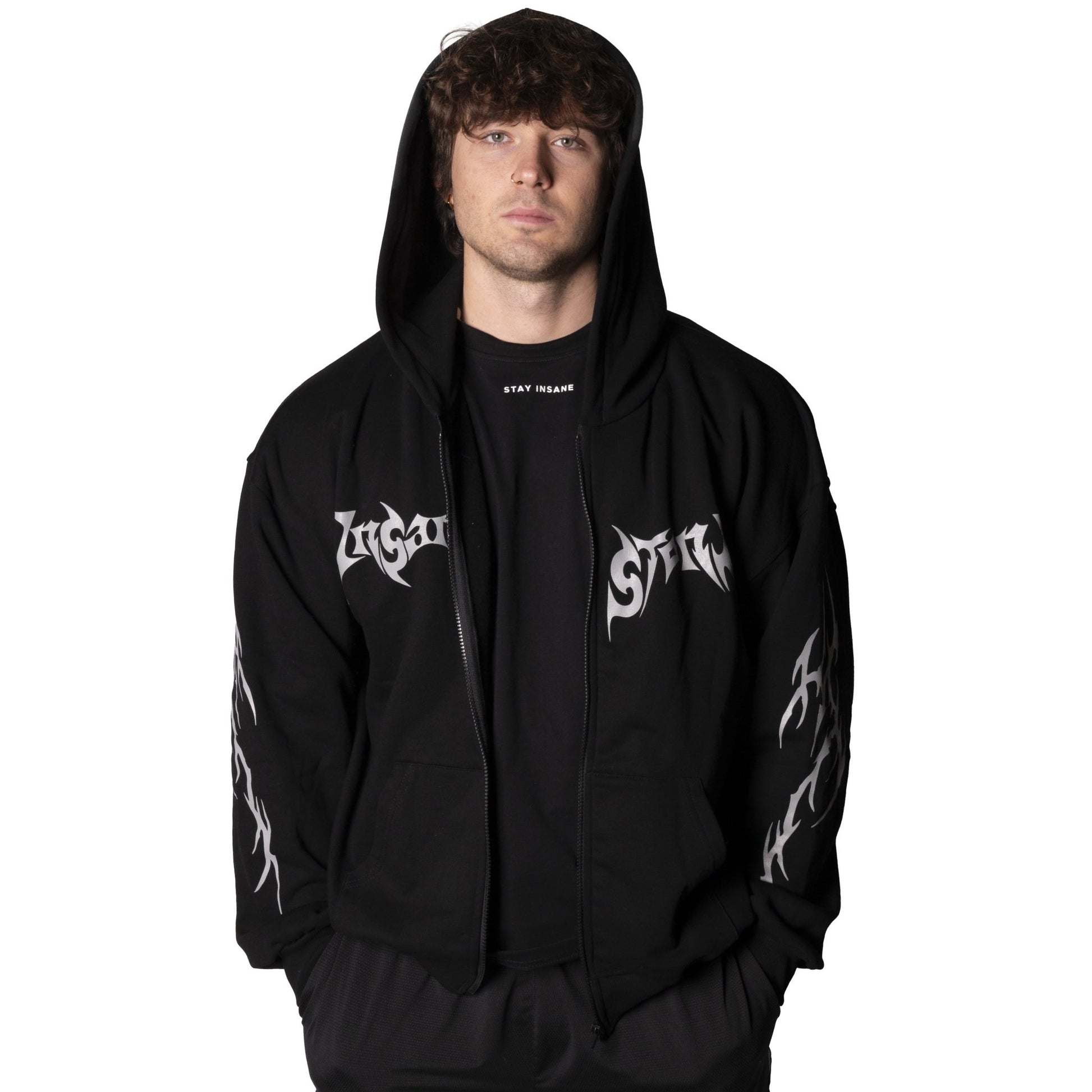 Tribal Strength Zip Hoodie Black - Insane Stone ®